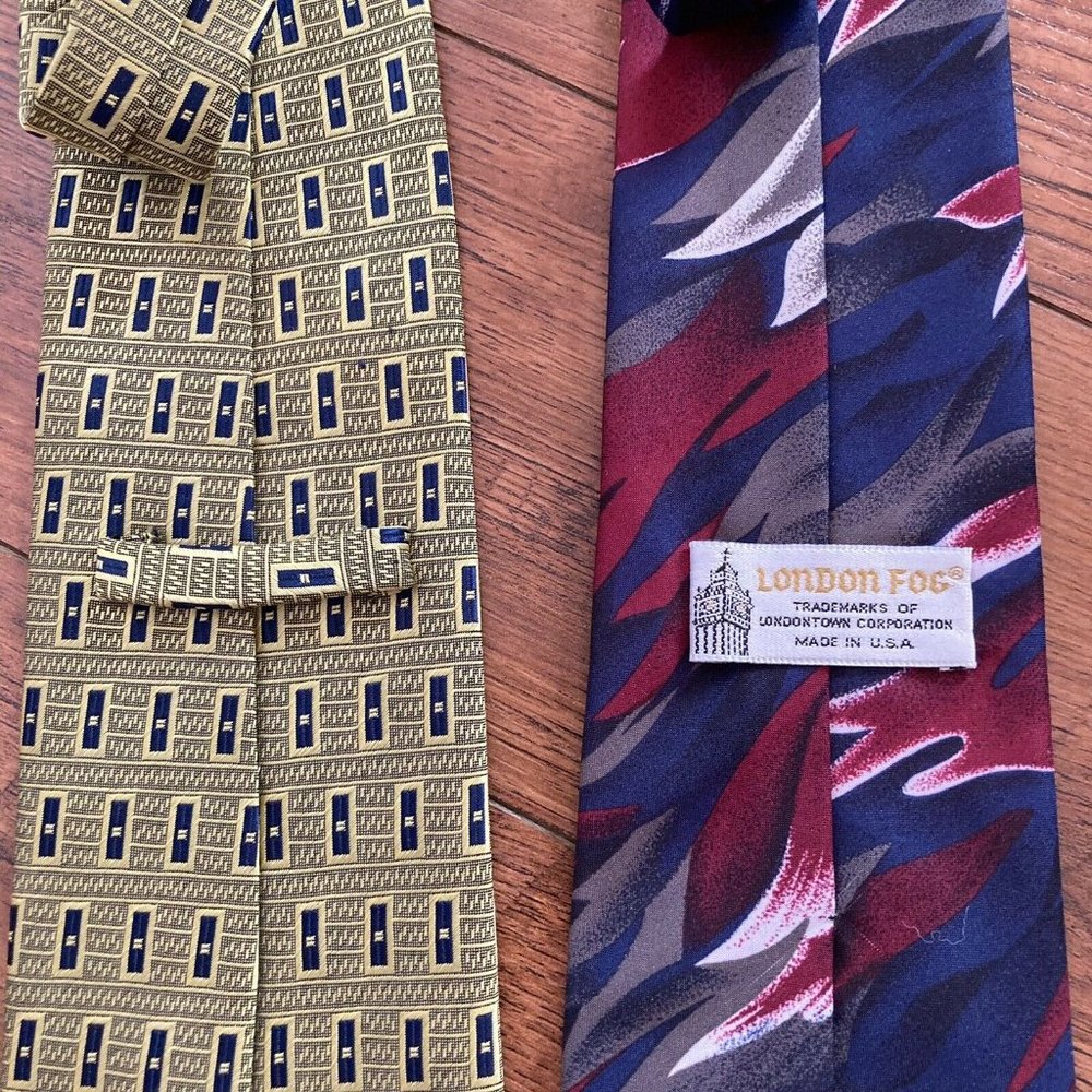 LOT OF 8 DIFFERENT BRANDS MEN’S NECK TIES STAFFORD HARDY AMIES TROPICALO LONDON - Picture 10 of 11